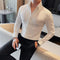 Camisa Manga Larga Hombre Estilo Británico Casual Ejecutivo