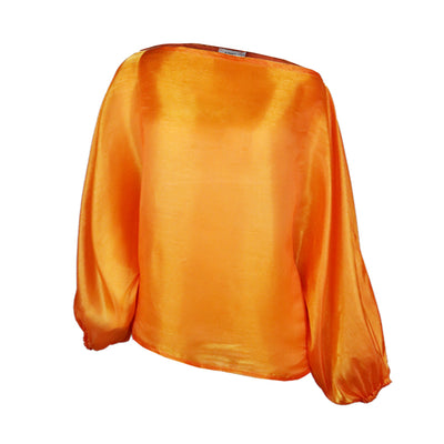 Blusa Holgada Casual de Hombros Caídos y Mangas Linterna para Talla Plus - Image 10