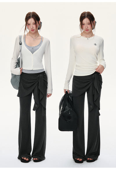 Pantalones Casuales Tejidos con Detalles de Encaje y Cordones - Image 10