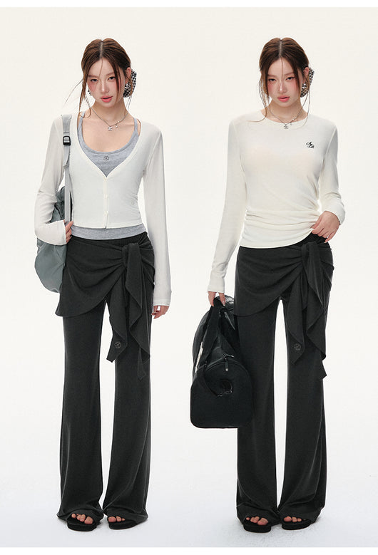 Pantalones Casuales Tejidos con Detalles de Encaje y Cordones - Image 10
