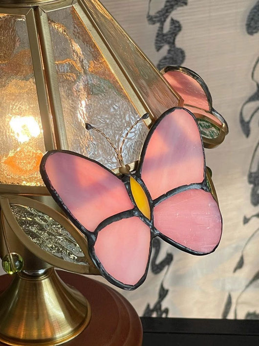 Lámpara de Mesa Mini Retro Mariposas y Flores en Vidrio - Image 10