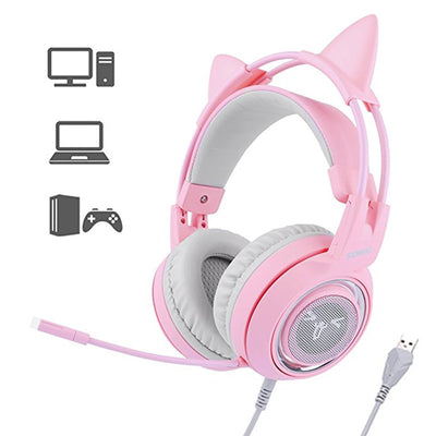 Auriculares Gaming G951 7.1 Sonido Envolvente USB con Orejas LED - Image 10