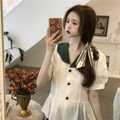 Blusa Reductora de Edad, Delgada, Manga Corta para Mujer - Image 9