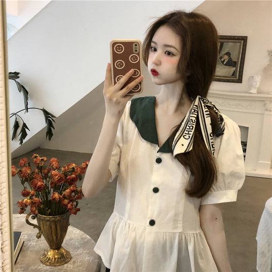 Blusa Reductora de Edad, Delgada, Manga Corta para Mujer - Image 9