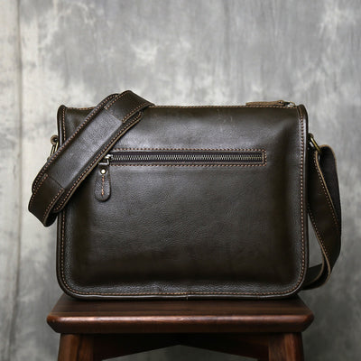 Bolsa Bandolera de Cuero Genuino para Hombre Hecha a Mano - Image 16