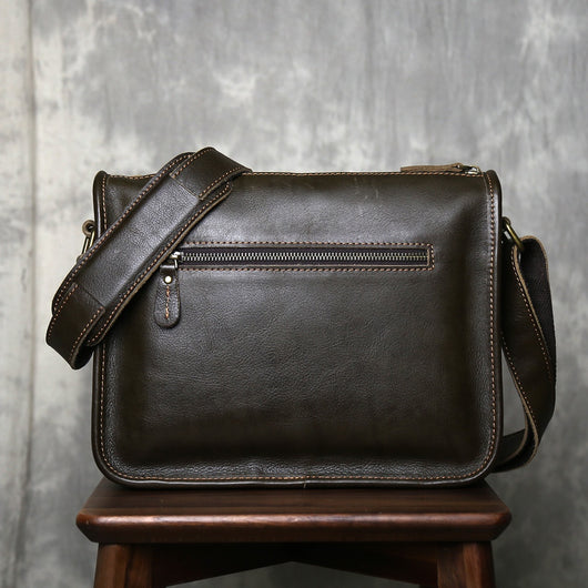 Bolsa Bandolera de Cuero Genuino para Hombre Hecha a Mano - Image 16