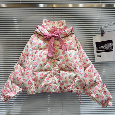 Chaqueta Acolchada de Algodón con Flores Pintadas a Mano para Niñas - Image 2