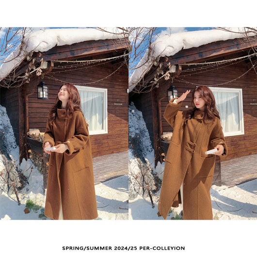 Abrigo de Lana Reversible Relajado para Mujer - Image 14