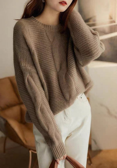 Suéter de Lana Grueso Oversized para Otoño e Invierno - Image 5