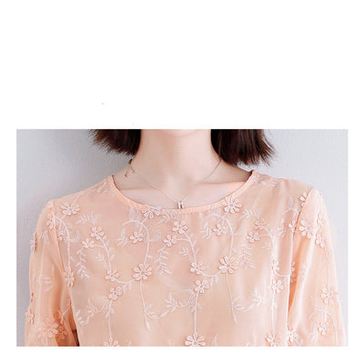 Blusa Chiffon Jacquard Elegante para Mujer - Image 9