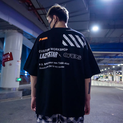 Playera Hip-hop Suelta de Cinco Puntos para Parejas - Manga Corta Ins - Image 3