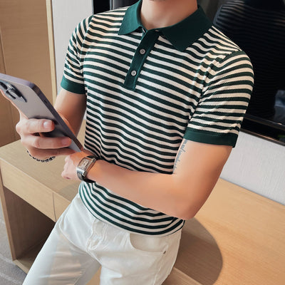 Camiseta Casual Hombre Tejida Elástica y Transpirable - Image 9