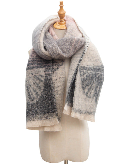Bufanda Estilo Europeo Jacquard Hoja de Ginkgo - Image 29