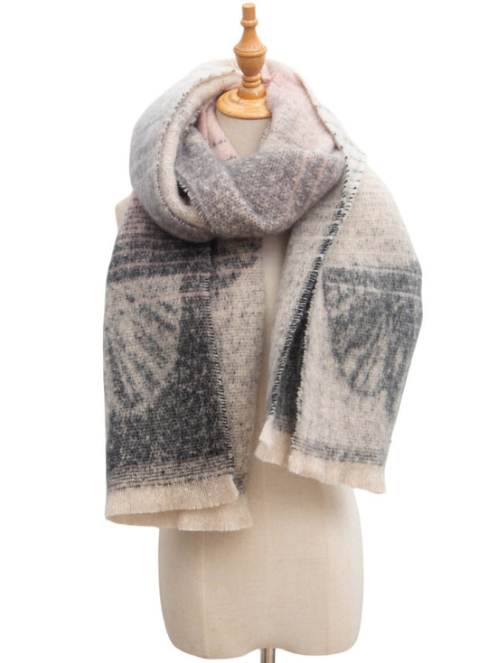 Bufanda Estilo Europeo Jacquard Hoja de Ginkgo - Image 29
