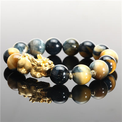 Pulsera de Valor Ojo de Tigre Amarillo 12mm con Aleación - Image 9