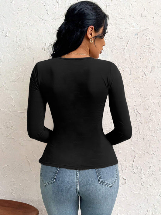 Blusa Versátil de Cuello Oblicuo para Otoño e Invierno - Manga Larga Cómoda - Image 10