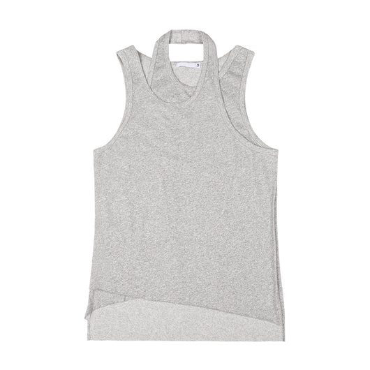 Chaleco Camiseta de Doble Capa Estilo Relajado Versátil - Image 6