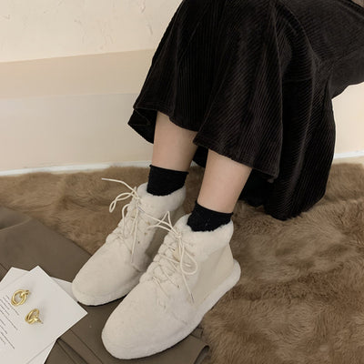 Zapatos de Algodón Cálidos con Forro de Lana y Pelaje Grueso - Image 9