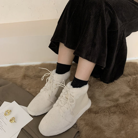 Zapatos de Algodón Cálidos con Forro de Lana y Pelaje Grueso - Image 9