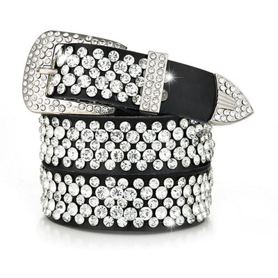 Cinturón de Cuero para Mujer con Incrustaciones de Cristales Brillantes - Image 2