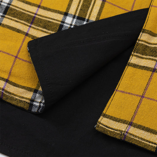 Camisa de Cuadros Colorblock Estilo Europeo Americana con Capucha - Image 9