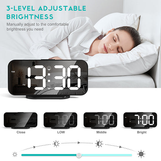 Reloj Despertador LED Cuadrado de Escritorio - Image 17