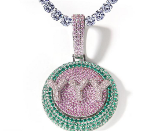 Dije Hip Hop Personalizado Giratorio con Letras y Circonitas Micro Incrustadas - Image 16