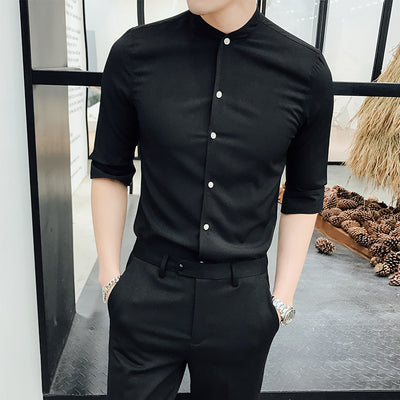 Camisa Manga Larga con Cuello Mao para Hombre - Image 4