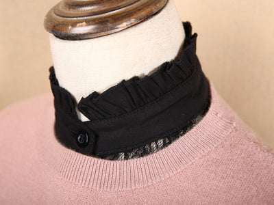 Cuello Falso Retro de Algodón con Encaje Desmontable para Mujer - Image 21