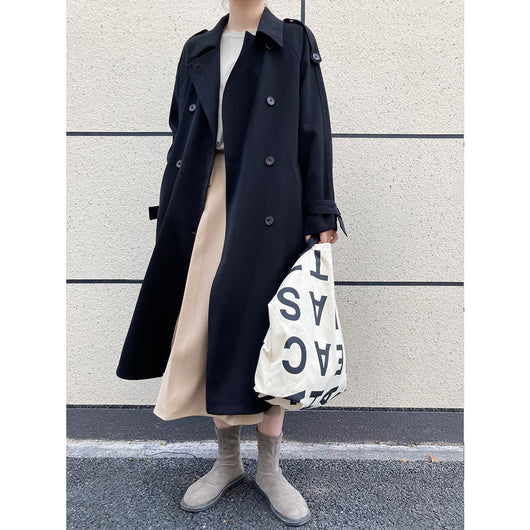 Chaqueta Cortaviento Larga Estilo Británico Suelta Hasta la Rodilla para Mujer - Image 11