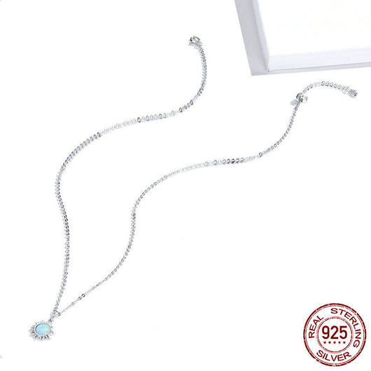 Collar Plata Esterlina S925 para Mujer con Baño de Platino y Diseño de Sol - Image 7