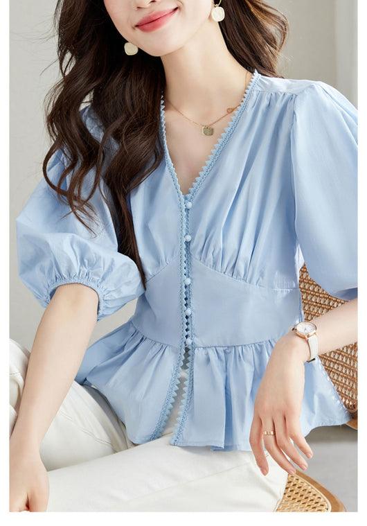 Blusa Fresca de Cuello en V para Mujer - Cómoda y Elegante - Image 16