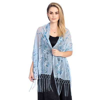 Chal de Gala Elegante con Lentejuelas y Borlas para Novia - Image 17
