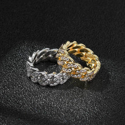 Anillo Cubano de Circonia Cúbica para Hombre con Eslabones de Una Fila - Image 12