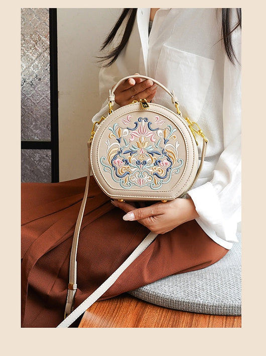 Bolso Bandolera Redondo Estilo Nacional Pequeño para Lectores Conscientes - Image 13