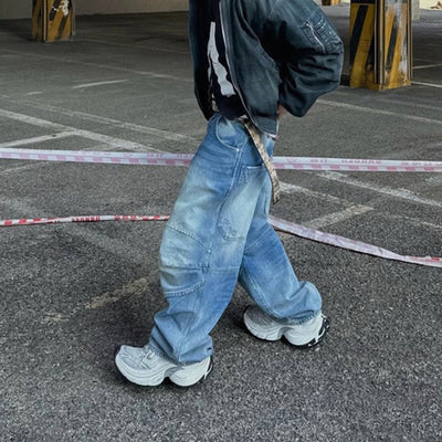 Jeans Baggy Plisados Lavado Blanco Azul - Image 10