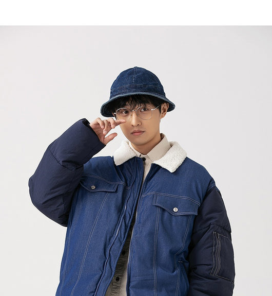 Abrigo Denim Acolchado Retro Americano para Hombre - Image 33