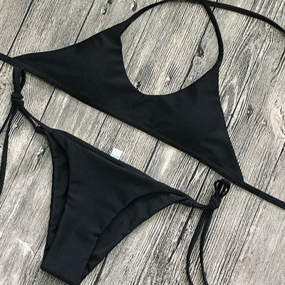 Bikini Clásico Liso para Mujer - Conjunto de Dos Piezas - Image 3