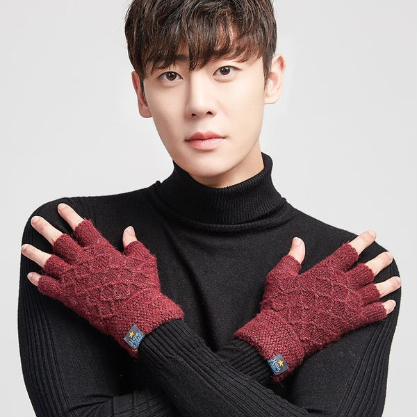 Guantes de Punto Térmicos con Pantalla Táctil, Forro de Terciopelo y Lana Gruesa Impermeable al Frío