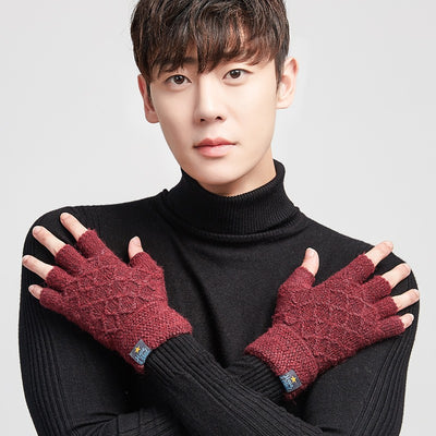 Guantes de Punto Térmicos con Pantalla Táctil, Forro de Terciopelo y Lana Gruesa Impermeable al Frío