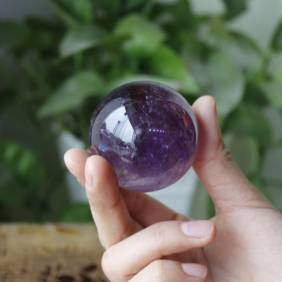 Esfera de Amatista Brasileña Natural Pulida a Mano - Piedra Original