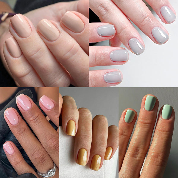 Uñas Postizas Cuadradas Cortas Color Sólido Clásico