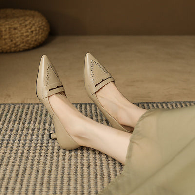 Zapatos de Tacón Medio con Punta Fina y Detalles Calados - Tallas Grandes - Image 33