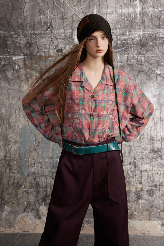 Camisa de Cuadros Estilo Cubano Manga Larga para Hombre - Image 21