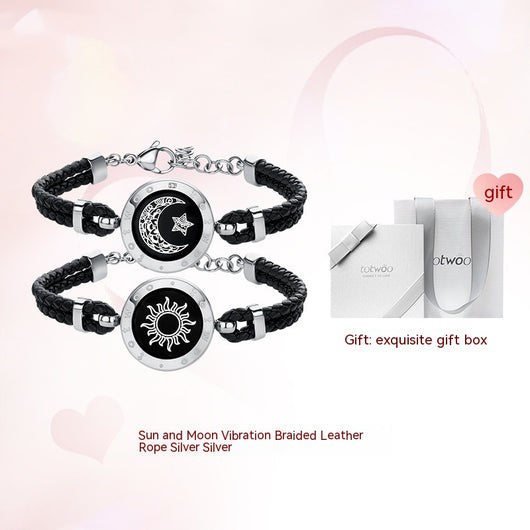 Pulsera Magnética de Cuero y Cuerda para Parejas con Inducción Interactiva - Image 7