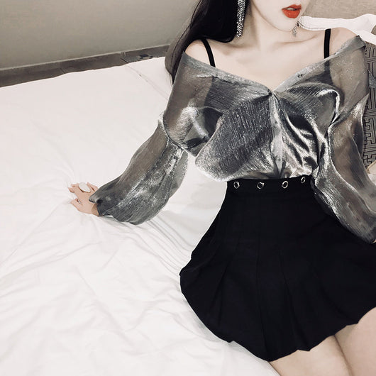 Cardigan Suelto de Manga Larga Elegante