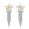 925 Sterling Plateado Earrings Design Tassel Niche Five-pointed Planet Blanco Dorado Color S925 Plateado