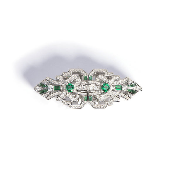 Broche de Espinela Verde Retro de Alta Joyería - Image 2
