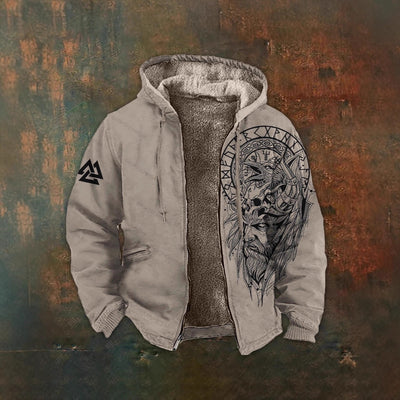 Chaqueta Hoodie con Cierre Vintage Estampado 3D para Hombre - Image 3