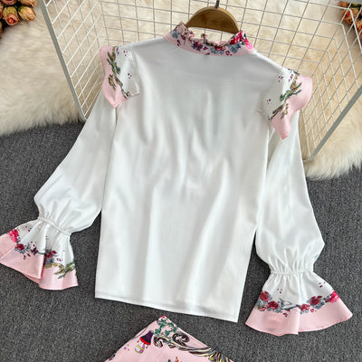 Conjunto de Blusa con Volantes y Falda Talle Alto - Image 19